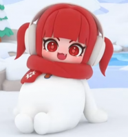 キャラクター,赤髪,ヘッドホン,マフラー,雪,冬,かわいい