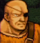 男性,坊主頭,片目眼帯,ゲームキャラクター,ドット絵,肩掛けベルト