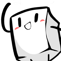 キャラクター,白いキューブ,笑顔,シンプル,かわいい
