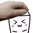 手,なでる,箱,キャラクター,かわいい,緑背景