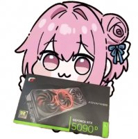 キャラクター,ピンクの髪,リボン,グラフィックカード,5090D,かわいい