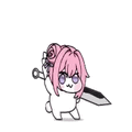 ピンク髪,キャラクター,剣,かわいい,ミニキャラ
