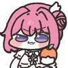 ピンク髪,キャラクター,リンゴ,可愛い,アニメ風