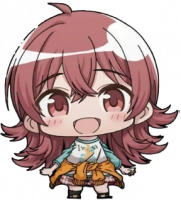 キャラクター,赤髪,かわいい,チビキャラ,笑顔,アニメ風