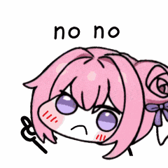 no no,アイコン,スタンプ,アニメ,チビキャラ,ピンク髪,リボン,頬染め,不機嫌,拒否