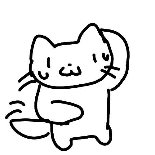 猫,手描き,イラスト,シンプル,白黒,かわいい