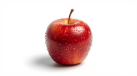 リンゴ,赤,果物,水滴,シンプル,白背景