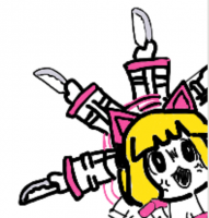 イラスト,女の子,猫耳,注射器,ピンク,金髪,かわいい,シュール