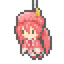 ドット絵,ピクセルアート,ピンクの髪,キャラクター,キーホルダー